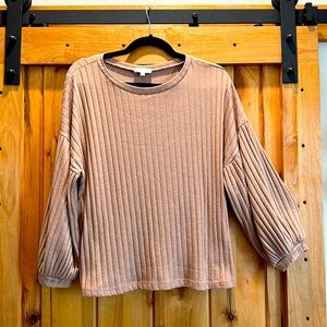 Status By Chenault Mauve Ribbed Thin Sweater XL Like New Excellent Condition
